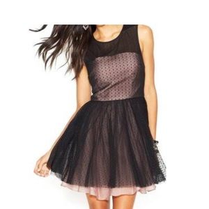 Betsey Johnson Polka Dot Pink Black Dress